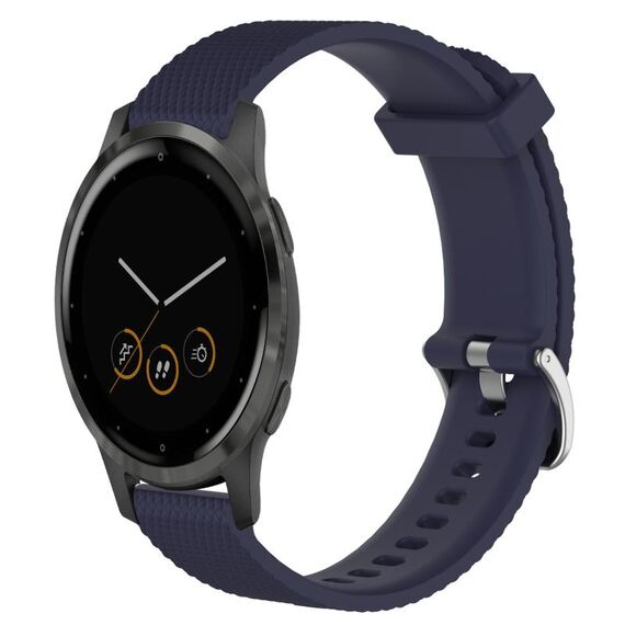 Per Garmin Vivoactive 4S 18mm cinturino in silicone testurizzato con diamanti (blu notte)