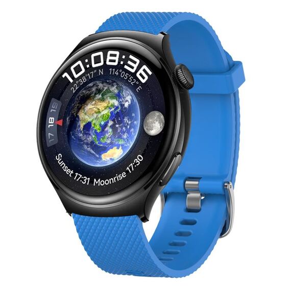 Per Huawei Watch GT3 Pro 46mm 22mm Cinturino in silicone testurizzato con diamanti (blu notte)