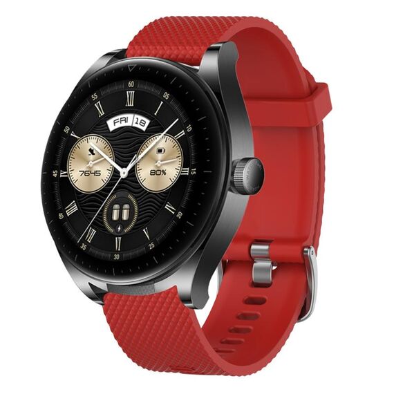 Per Huawei Watch GT3 46mm 22mm Cinturino in silicone testurizzato con diamanti (grigio scuro)