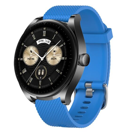 Per Huawei Watch GT3 46mm 22mm Cinturino in silicone testurizzato con diamanti (blu notte)