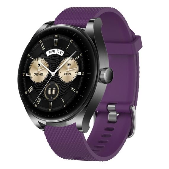 Per Huawei Watch GT3 46mm 22mm Cinturino in silicone testurizzato con diamanti (marrone)