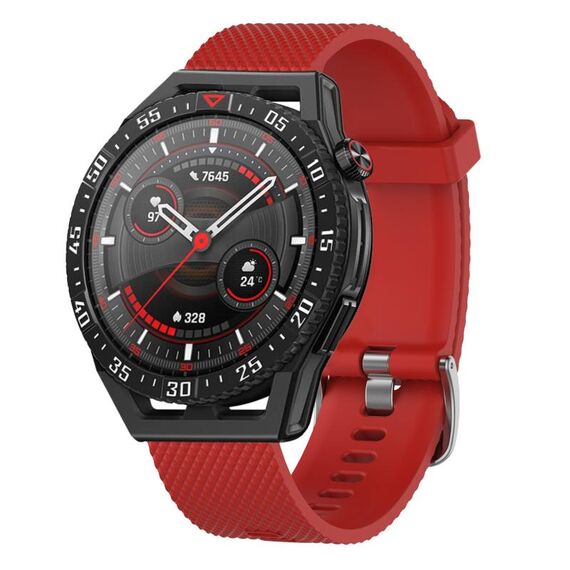 Per Huawei Watch GT Runner 22mm cinturino in silicone testurizzato con diamanti (grigio scuro)