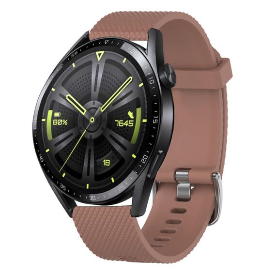 Per Huawei Watch GT3 46mm 22mm Cinturino in silicone testurizzato con diamanti (rosa)