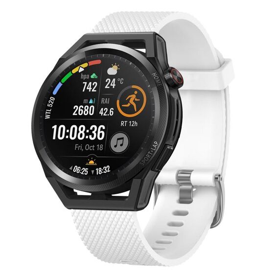 Per Huawei Watch GT2 Pro 22mm cinturino in silicone testurizzato con diamanti (bianco)