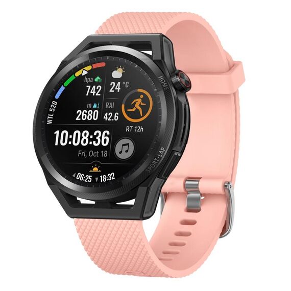 Per Huawei Watch GT2 Pro 22mm cinturino in silicone testurizzato con diamanti (nero)