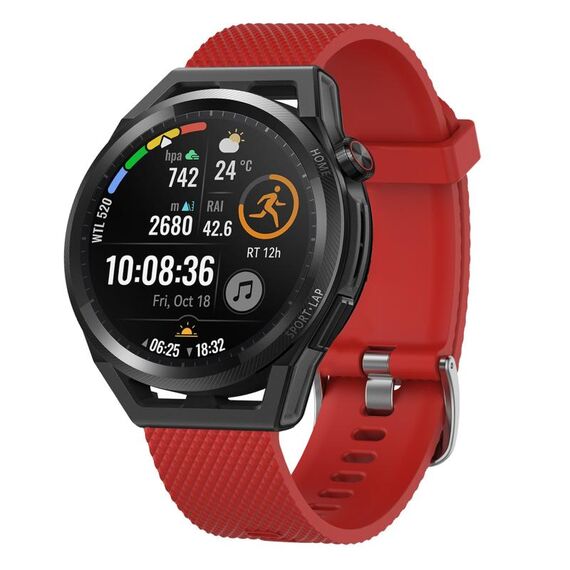 Per Huawei Watch GT2 Pro 22mm cinturino in silicone testurizzato con diamanti (grigio scuro)
