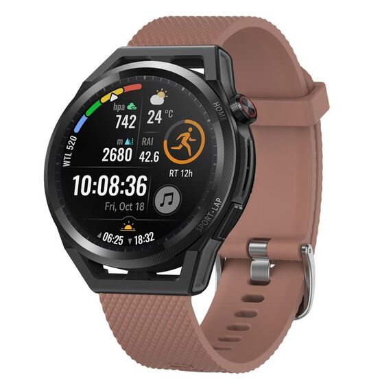 Per Huawei Watch GT Runner 22mm Cinturino in silicone testurizzato con diamanti (rosa)