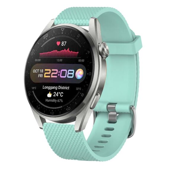 For Honor Watch GS 3 22mm Cinturino in silicone testurizzato con diamanti (azzurro cielo)