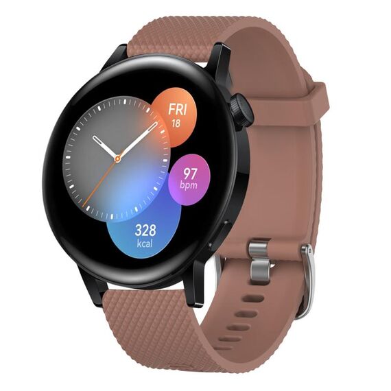 Per Huawei Watch 3 22mm cinturino in silicone testurizzato con diamanti (rosa)