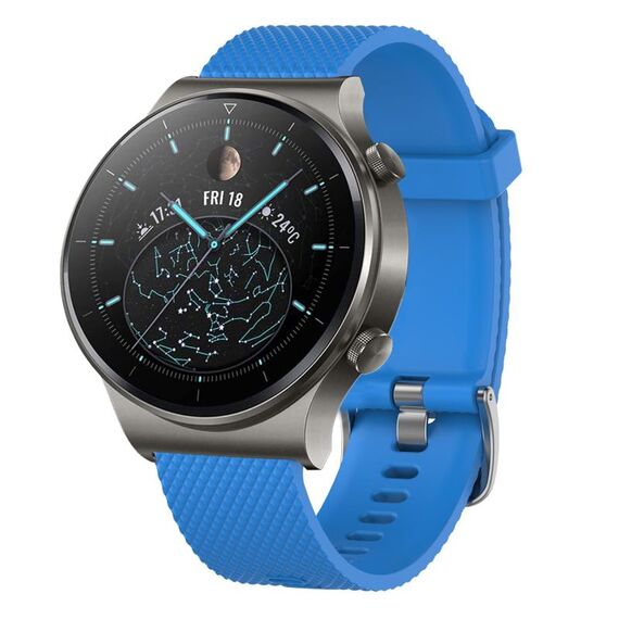 Per Huawei Watch GT 2E 22mm cinturino in silicone testurizzato con diamanti (blu notte)