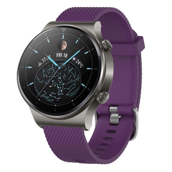Per Huawei Watch GT 2E 22mm Cinturino in silicone testurizzato con diamanti (marrone)