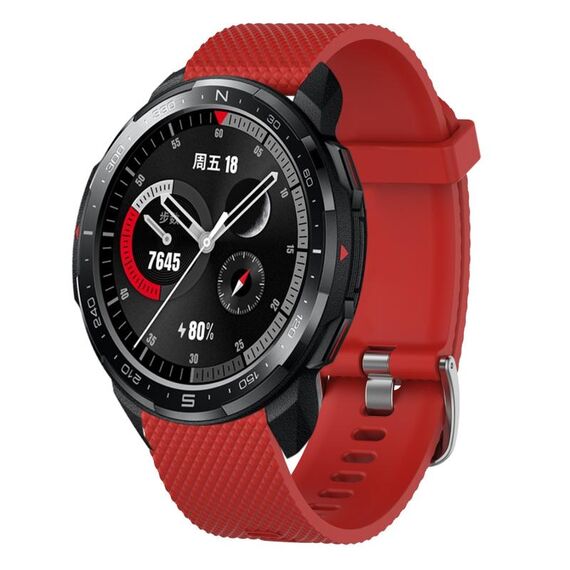 Per Huawei Watch GT2 46mm 22mm Cinturino in silicone testurizzato con diamanti (grigio scuro)