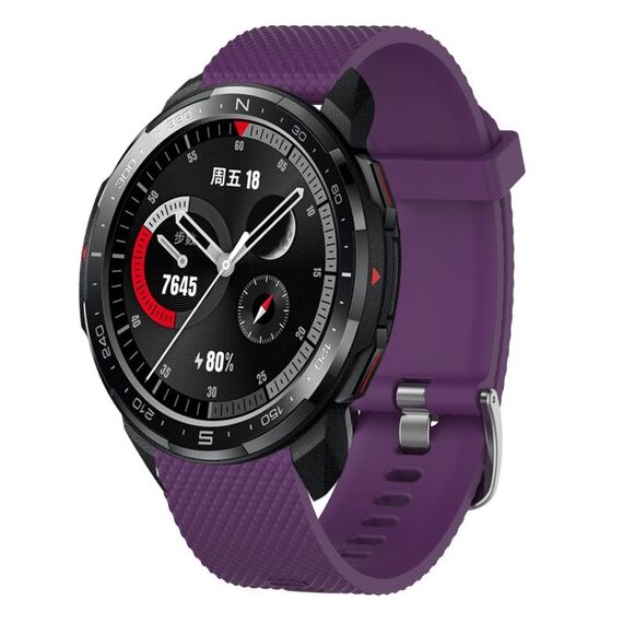 Per Huawei Watch GT2 46mm 22mm Cinturino in silicone testurizzato con diamanti (marrone)