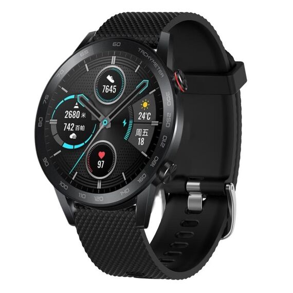 Per Honor Magic Watch 2 46mm 22mm Cinturino in silicone testurizzato con diamanti (rosso)