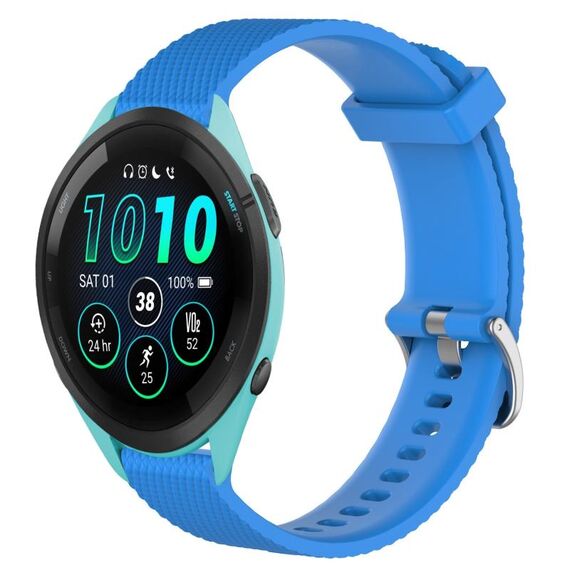 Per Garmin Forerunner 265 22mm cinturino in silicone testurizzato con diamanti (blu cielo)