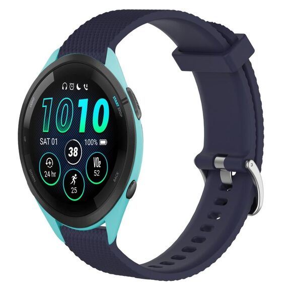 Per Garmin Forerunner 265 22mm cinturino in silicone testurizzato con diamanti (blu notte)