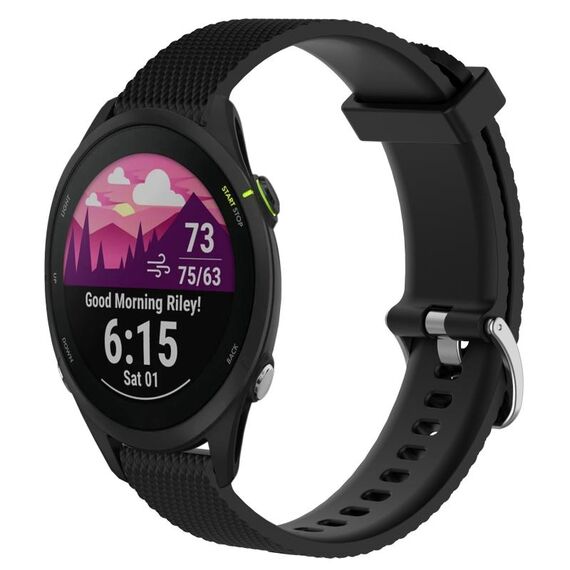 Per Garmin Forerunner 255 22mm cinturino in silicone testurizzato con diamanti (nero)