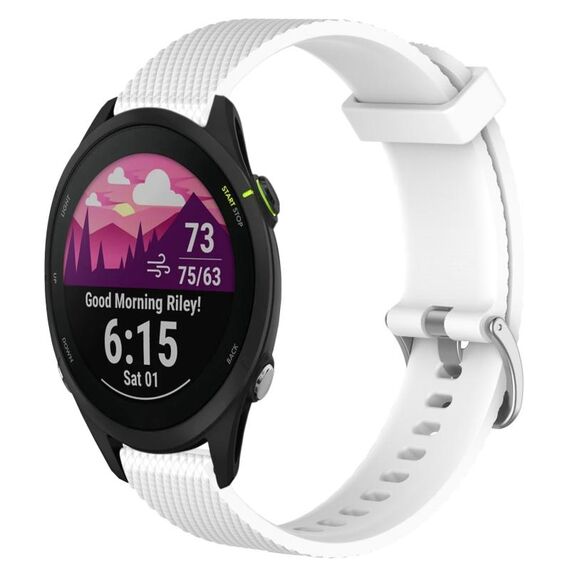 Per Garmin Forerunner 255 Music 22mm Cinturino in silicone strutturato con diamanti (bianco)