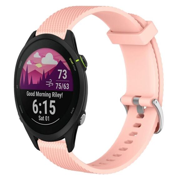 Per Garmin Forerunner 255 Music 22mm Cinturino in silicone strutturato con diamanti (rosa)