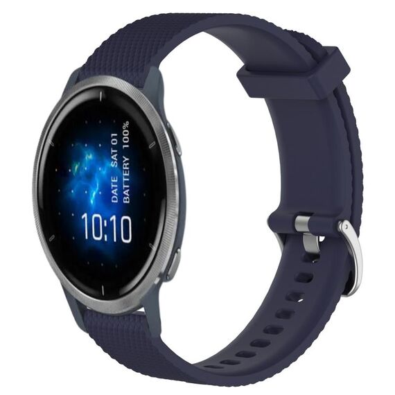 Per Garmin Venu 2 cinturino in silicone testurizzato con diamanti da 22 mm (blu notte)