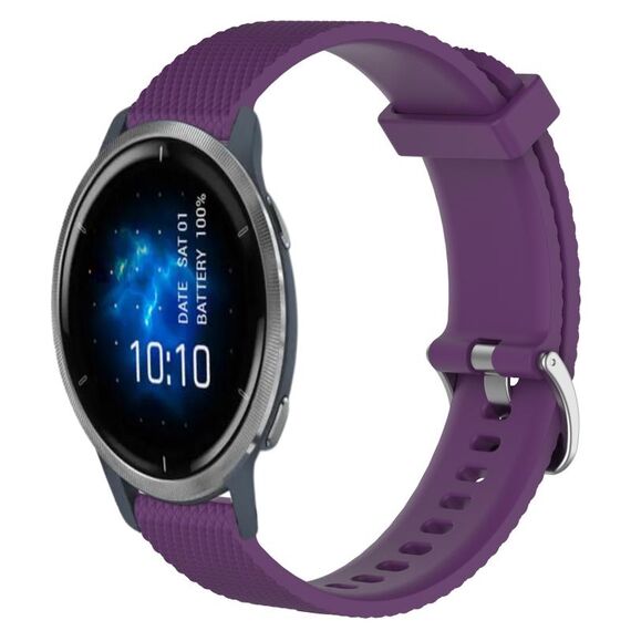 Per Garmin Venu 2 22mm cinturino in silicone testurizzato con diamanti (viola)
