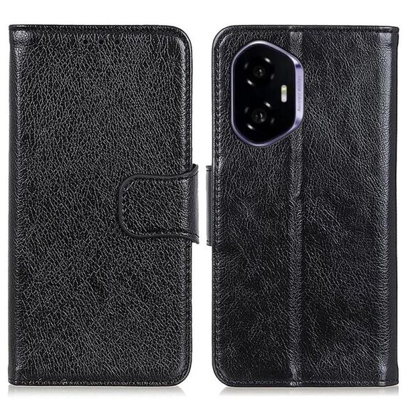 Custodia per telefono in pelle con texture Nappa per Honor 400 (nera)