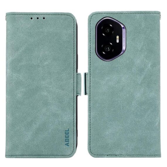 Per Honor 400 ABEEL Custodia per telefono in pelle magnetica RFID smerigliata (ciano)