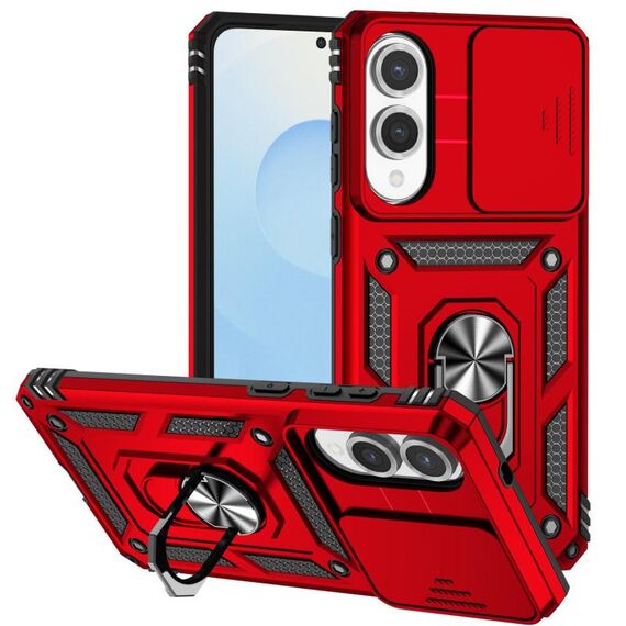 Per Samsung Galaxy S25 Edge 5G Custodia per telefono con supporto scorrevole Camshield (rosso)