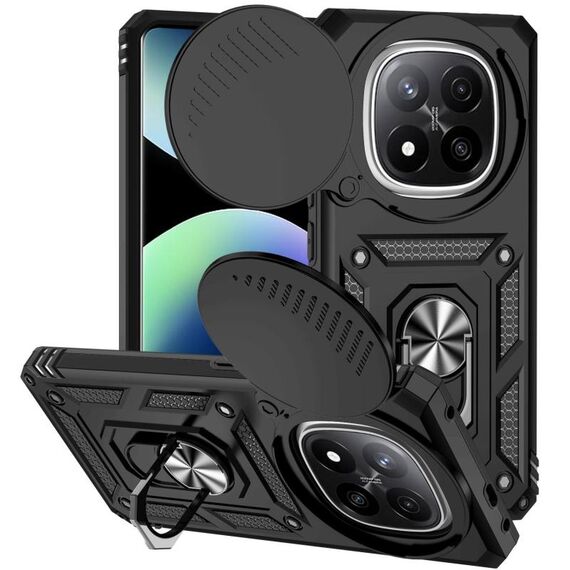 Per Redmi Note 14 Pro+ 5G Custodia per telefono con supporto scorrevole Camshield globale (nero)