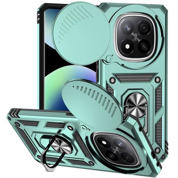 Per Redmi Note 14 Pro+ 5G Custodia per telefono con supporto scorrevole globale Camshield (verde)