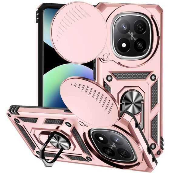 Per Redmi Note 14 Pro+ 5G Custodia per telefono con supporto scorrevole Camshield globale (oro rosa)