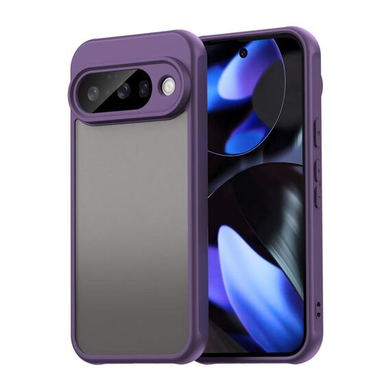 Per Google Pixel 10 Fan Dun Series TPU Hybrid PC Custodia per telefono glassata (viola)