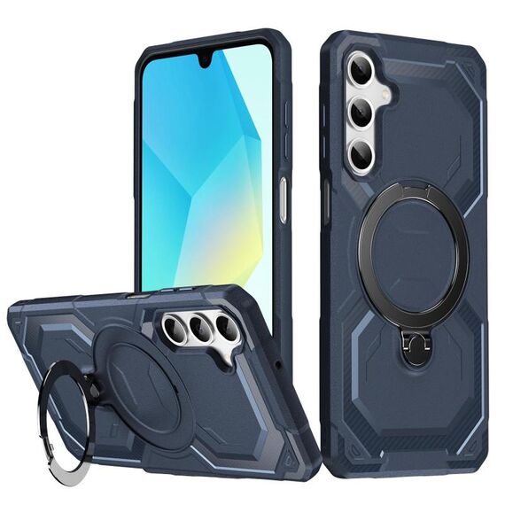 Per Samsung Galaxy A13 5G / M13 5G Custodia per telefono con supporto MagSafe satinato (blu)