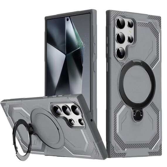 Per Samsung Galaxy S22 Ultra 5G Custodia per telefono con supporto MagSafe satinato (grigio)