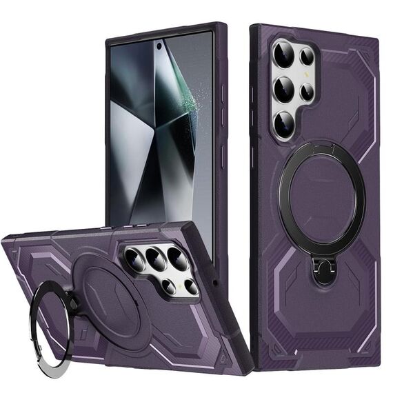 Per Samsung Galaxy S23 Ultra 5G Custodia per telefono con supporto MagSafe satinato (viola)