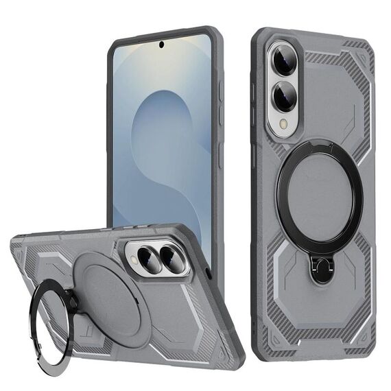 Per Samsung Galaxy S25 Edge 5G Custodia per telefono con supporto MagSafe satinato (grigio)