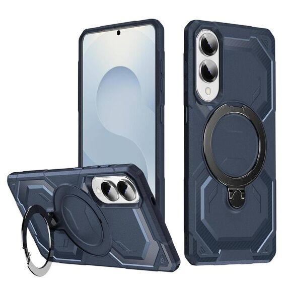 Per Samsung Galaxy S25 Edge 5G Custodia per telefono con supporto MagSafe satinato (blu)