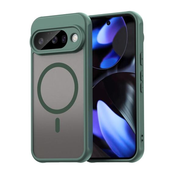 Per Google Pixel 10 Fan Dun Series TPU Hybrid PC Frosted Magsafe Custodia per telefono (verde)