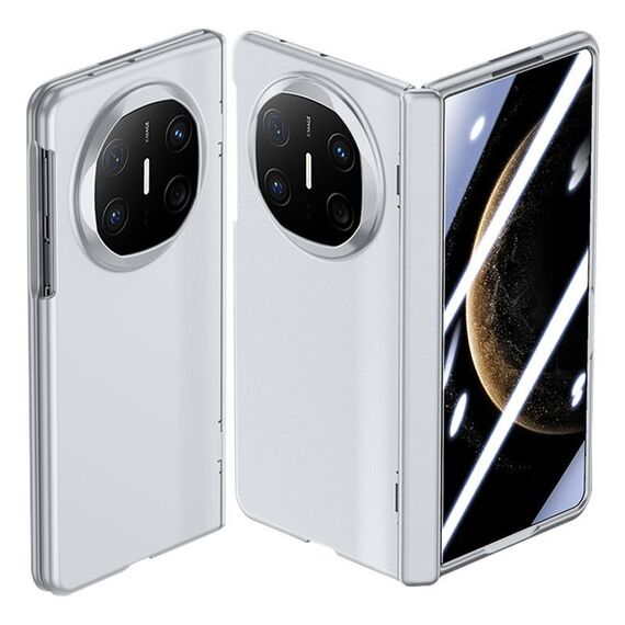 Per Huawei Mate X6 Custodia per telefono con cerniera a rimbalzo automatico con sensazione di pelle integrata (argento)
