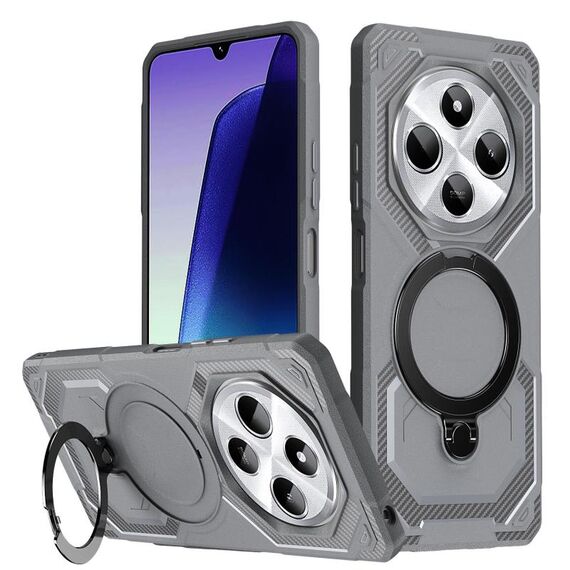 Per Redmi 14C 4G Custodia per telefono con supporto MagSafe satinato (grigio)