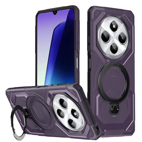 Per Redmi 14C 4G Custodia per telefono con supporto MagSafe satinato (viola)