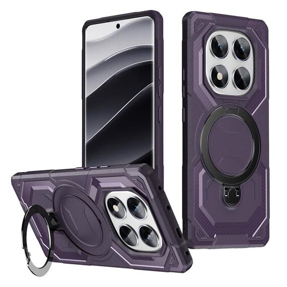 Per Redmi Note 14 Pro 5G / 4G Custodia per telefono con supporto MagSafe satinato (viola)
