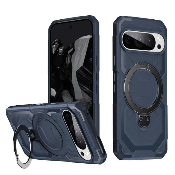 Per Google Pixel 9 Pro XL Custodia per telefono con supporto MagSafe satinato (blu)