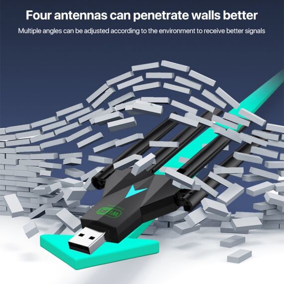 Scheda di rete wireless 5G 1300Mbps Dual Band USB WiFi Receiver senza driver PC9714 6922315884851
