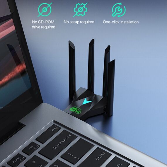 Scheda di rete wireless 5G 1300Mbps Dual Band USB WiFi Receiver senza driver PC9714 6922315884851