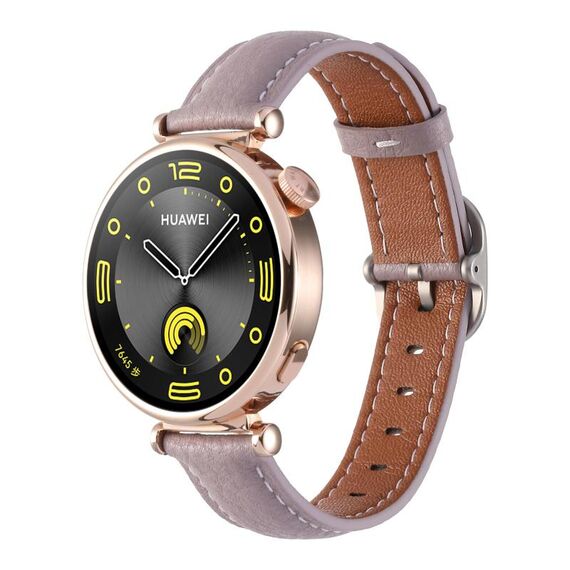 Cinturino per orologio in vera pelle con fibbia quadrata e trama Litchi da 18 mm (viola)