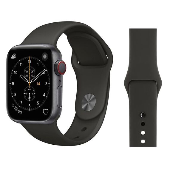 Per Apple Watch Series 3 e 2 e 1 cinturino da polso in silicone stile semplice moda 38 mm (grigio)