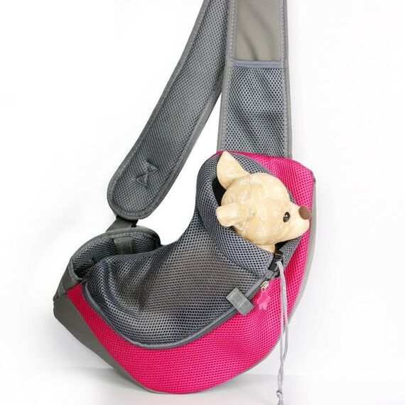Borsa per animali domestici reversibile a mani libere per cani e gatti, taglia ： Large (magenta)