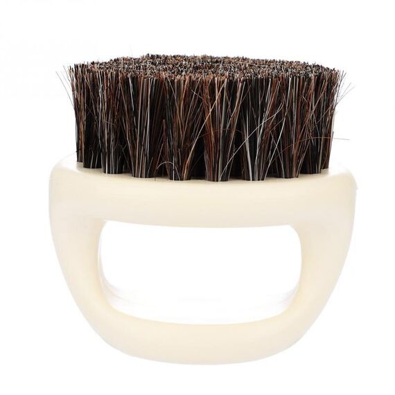 3 PCS Men Ring Design Portable Boar Brush Pennello da barba in ABS bianco per pulizia taglio di capelli (nero)