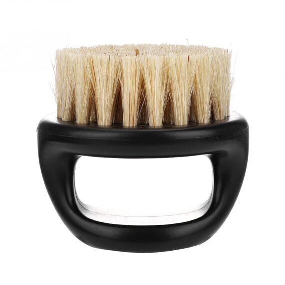 3 PCS Men Ring Design Portable Boar Brush Pennello da barba per pulizia taglio di capelli in ABS nero (bianco)